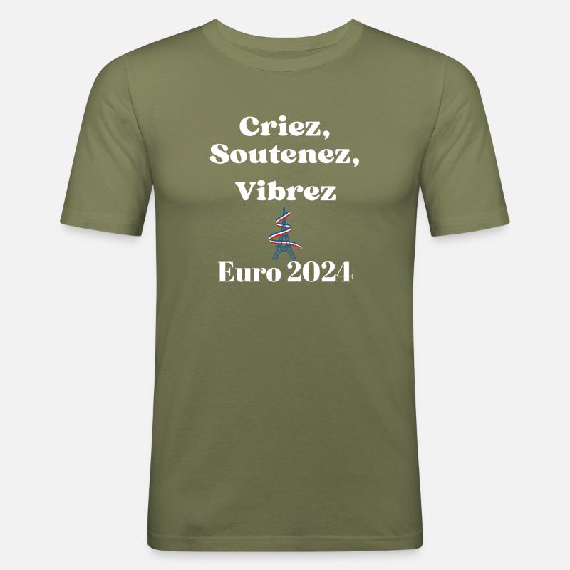 Shout, support, vibrate - Men's Slim Fit T-Shirt - khaki green