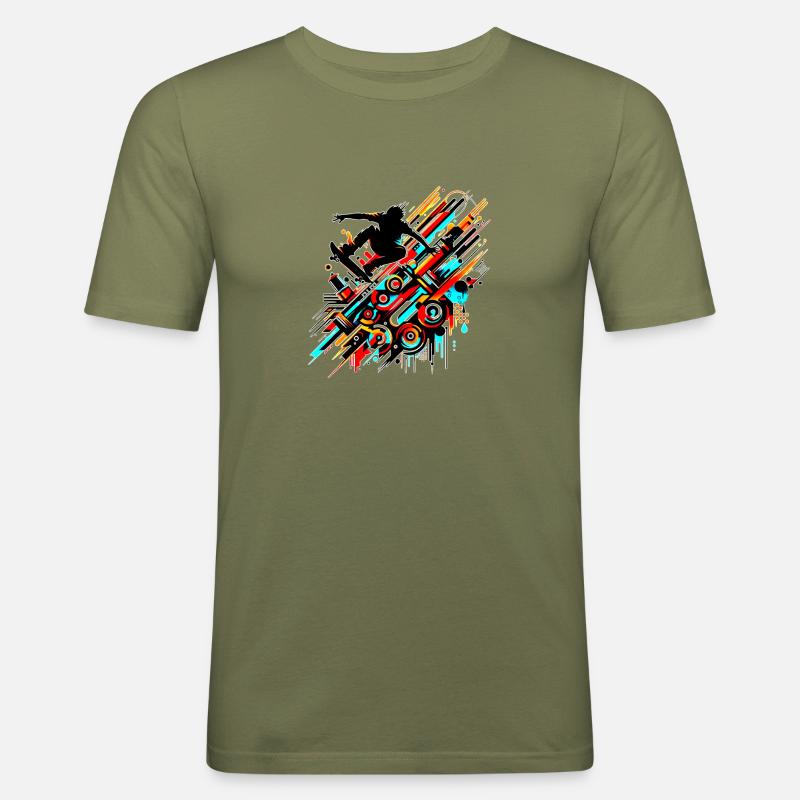 GraffitiBlack - Männer Slim Fit T-Shirt - Khaki Grün