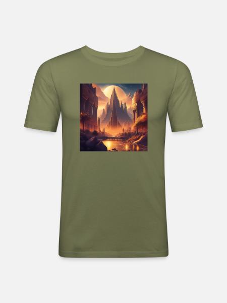 Stadt der uralten Zivilisationen - Männer Slim Fit T-Shirt - Khaki Grün