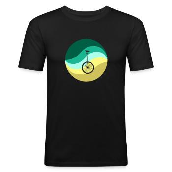 Penny Farthing de pédale de monocycle - T-shirt près du corps Homme - noir - Devant - Nik (191cm)