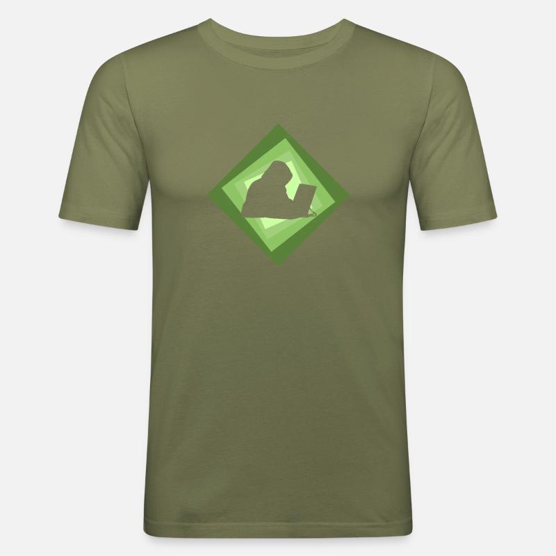 Hacker Hacken - Männer Slim Fit T-Shirt - Khaki Grün