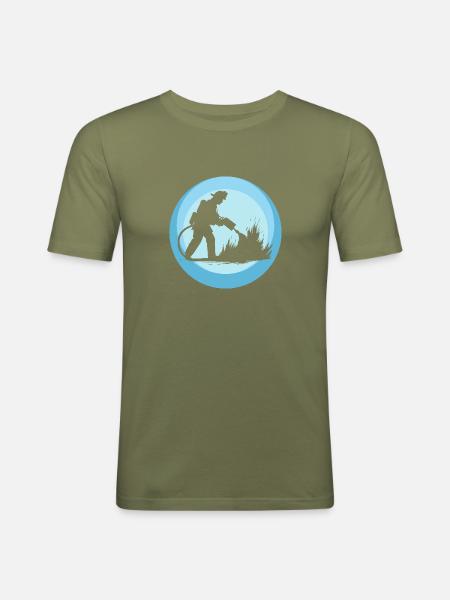 Feuerwehr Blaulicht Notruf - Männer Slim Fit T-Shirt - Khaki Grün