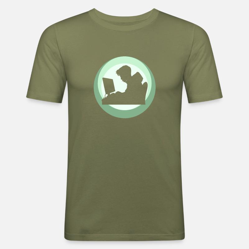 Hacker Informatik Student - Männer Slim Fit T-Shirt - Khaki Grün