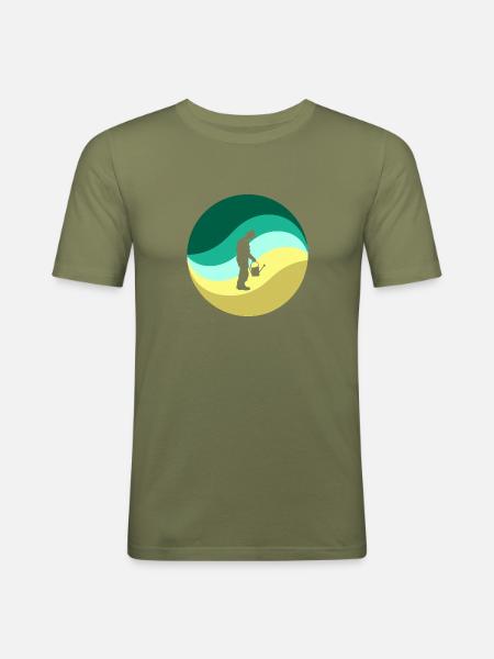 Blume Hobbygärtner - Männer Slim Fit T-Shirt - Khaki Grün