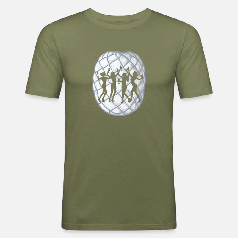 Disco Beats - Männer Slim Fit T-Shirt - Khaki Grün