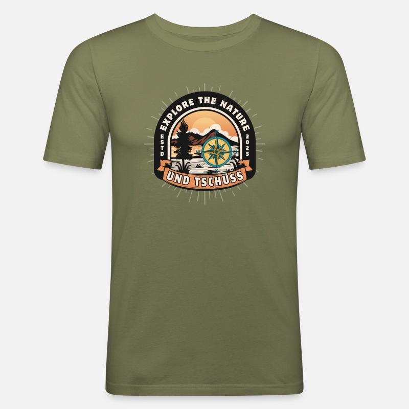 And goodbye camping fever - Men's Slim Fit T-Shirt - khaki green
