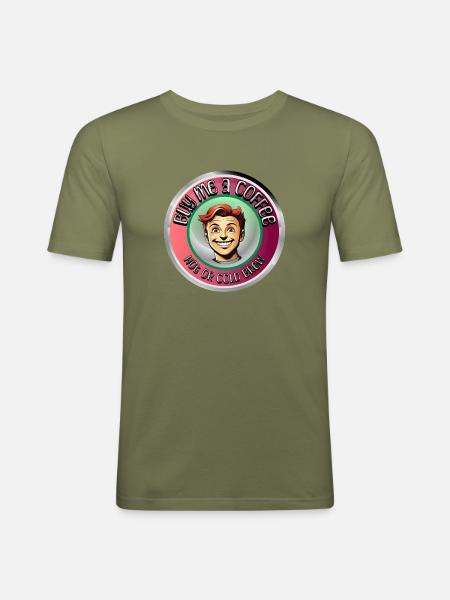 Buy me a coffee - Männer Slim Fit T-Shirt - Khaki Grün