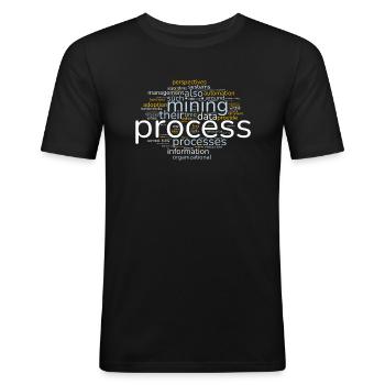 Word Cloud Process Mining light - Men's Slim Fit T-Shirt - black - Front - Nik (191cm)
