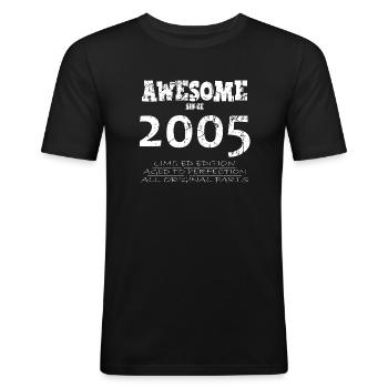 2005 - Legendary 19th Anniversary - Men's Slim Fit T-Shirt - black - Front - Nik (191cm)