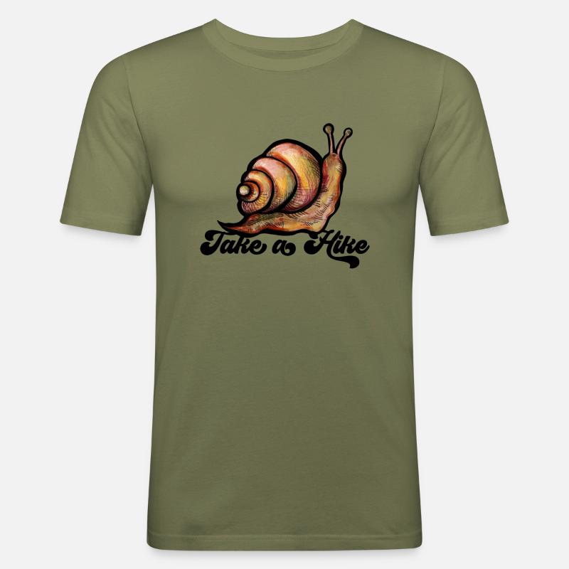 Machen Sie eine Wanderschnecke - Männer Slim Fit T-Shirt - Khaki Grün
