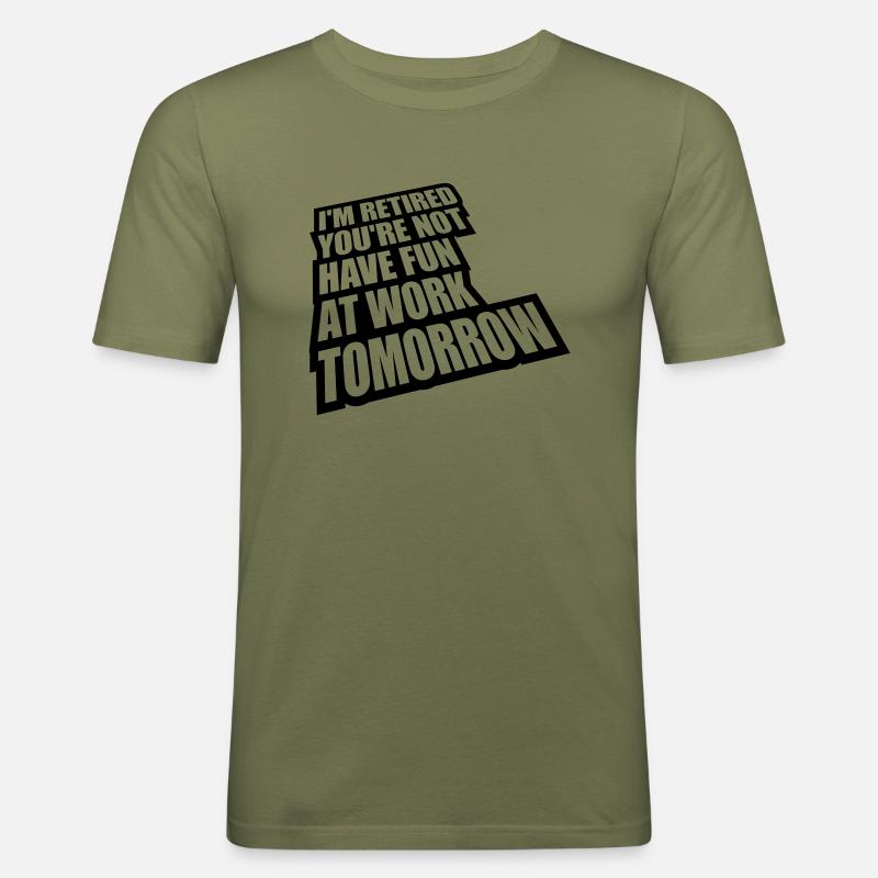 have fun at work - Männer Slim Fit T-Shirt - Khaki Grün