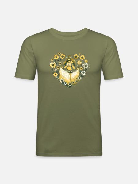 Belly Dancer Daisy - Men's Slim Fit T-Shirt - khaki green