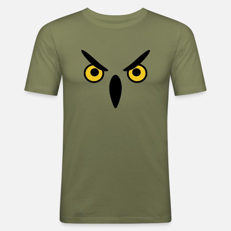Eule eule eule - Männer Slim Fit T-Shirt - Khaki Grün