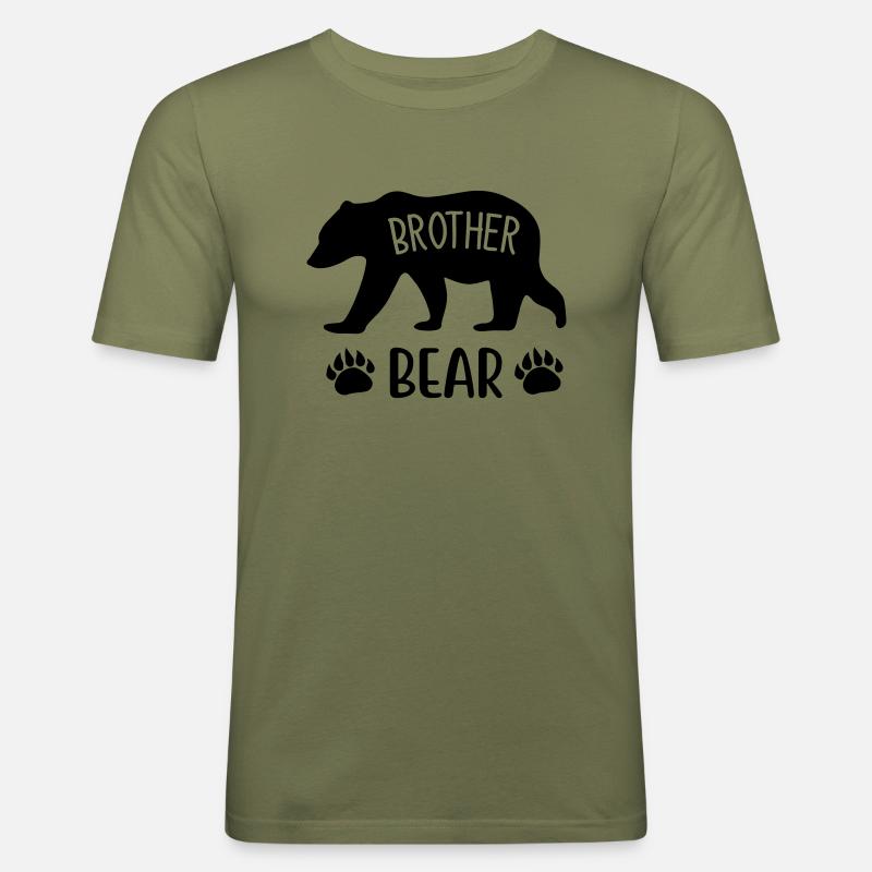 brother bear - Männer Slim Fit T-Shirt - Khaki Grün