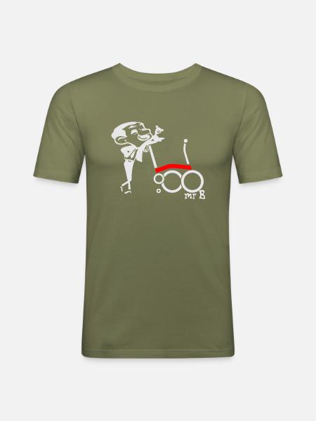 WETTBEWERB X Brompton Mr. B - Männer Slim Fit T-Shirt - Khaki Grün
