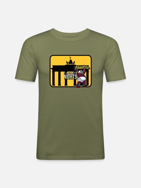 Bärliner nights - Männer Slim Fit T-Shirt - Khaki Grün