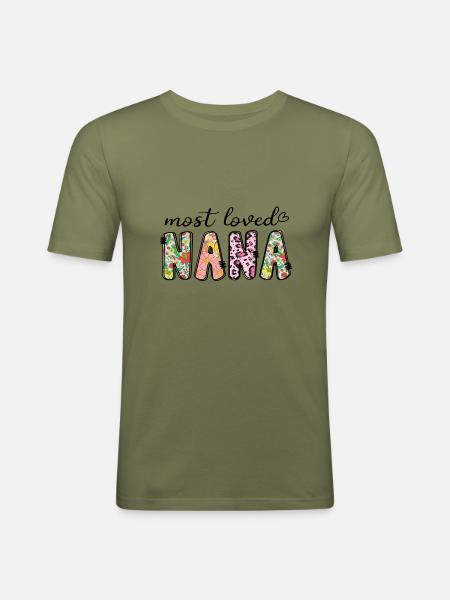 Beliebteste Nana - Männer Slim Fit T-Shirt - Khaki Grün