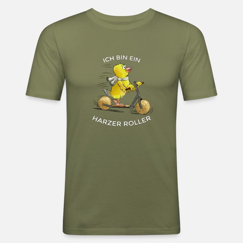 Ich bin ein Harzer Roller - Männer Slim Fit T-Shirt - Khaki Grün