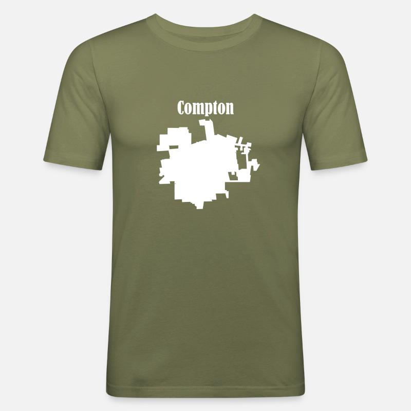 Compton - Männer Slim Fit T-Shirt - Khaki Grün