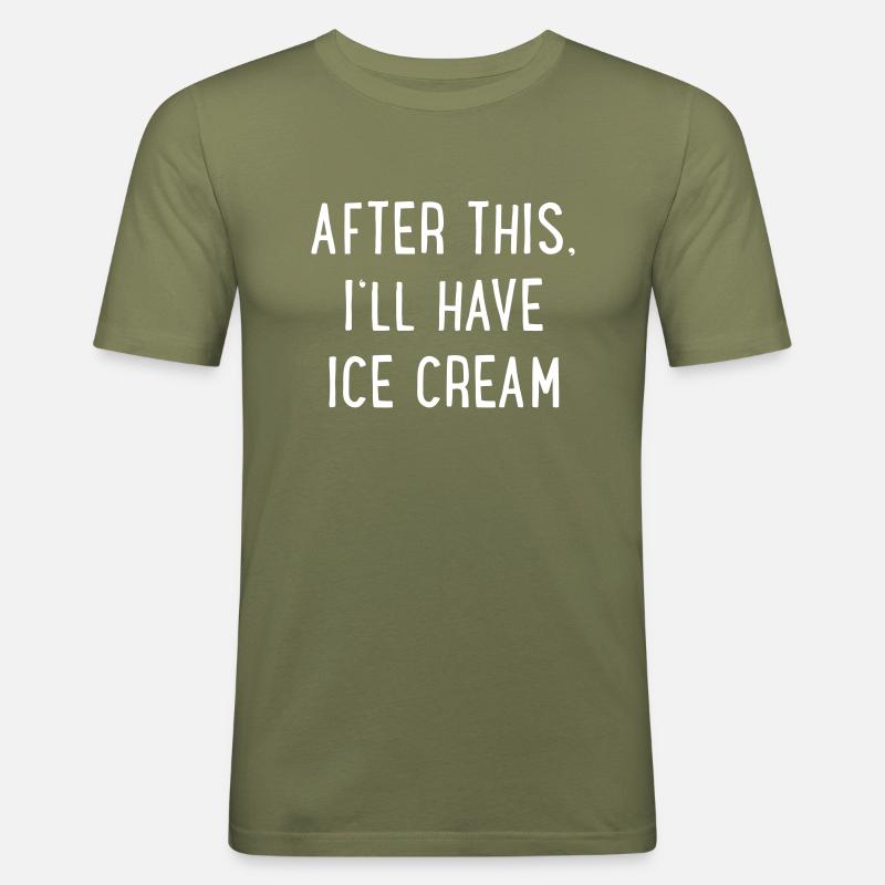 Eis - Männer Slim Fit T-Shirt - Khaki Grün
