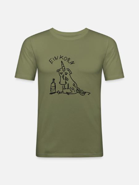 Ein Korn - Männer Slim Fit T-Shirt - Khaki Grün