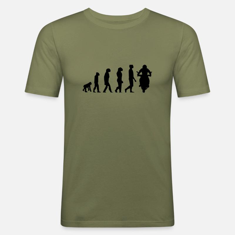 Motorcycle evolution - Men's Slim Fit T-Shirt - khaki green