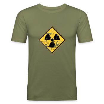 Radioactive - T-shirt près du corps Homme - vert kaki - Devant - Jaron (178cm)