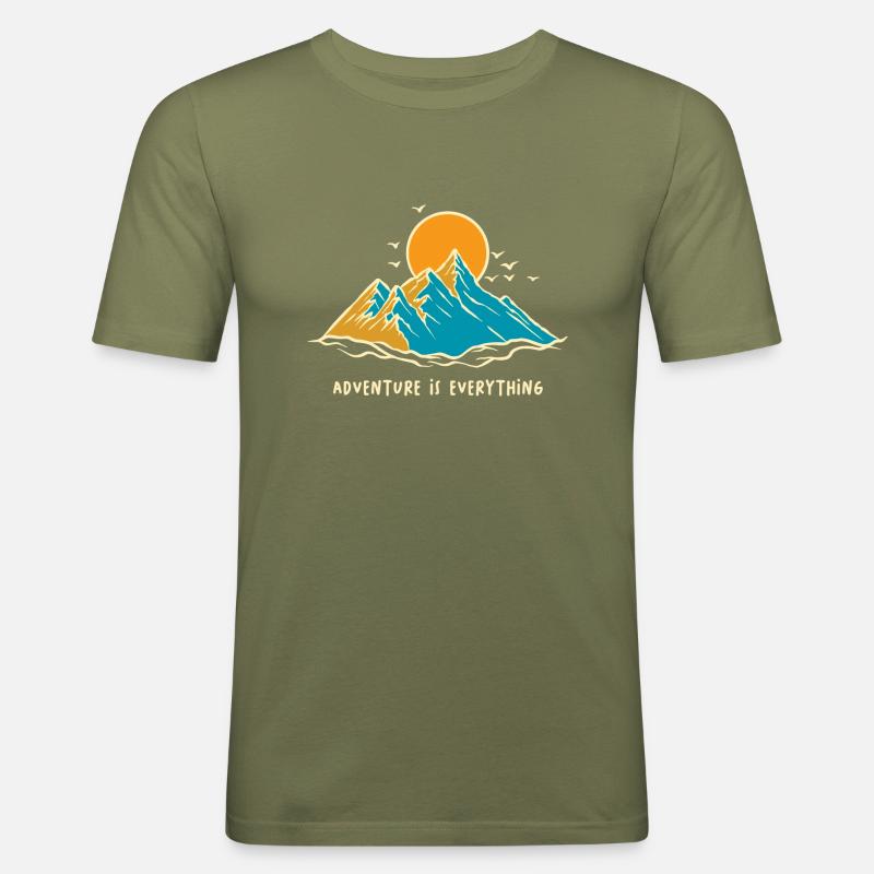 Adventure is Everything - Männer Slim Fit T-Shirt - Khaki Grün