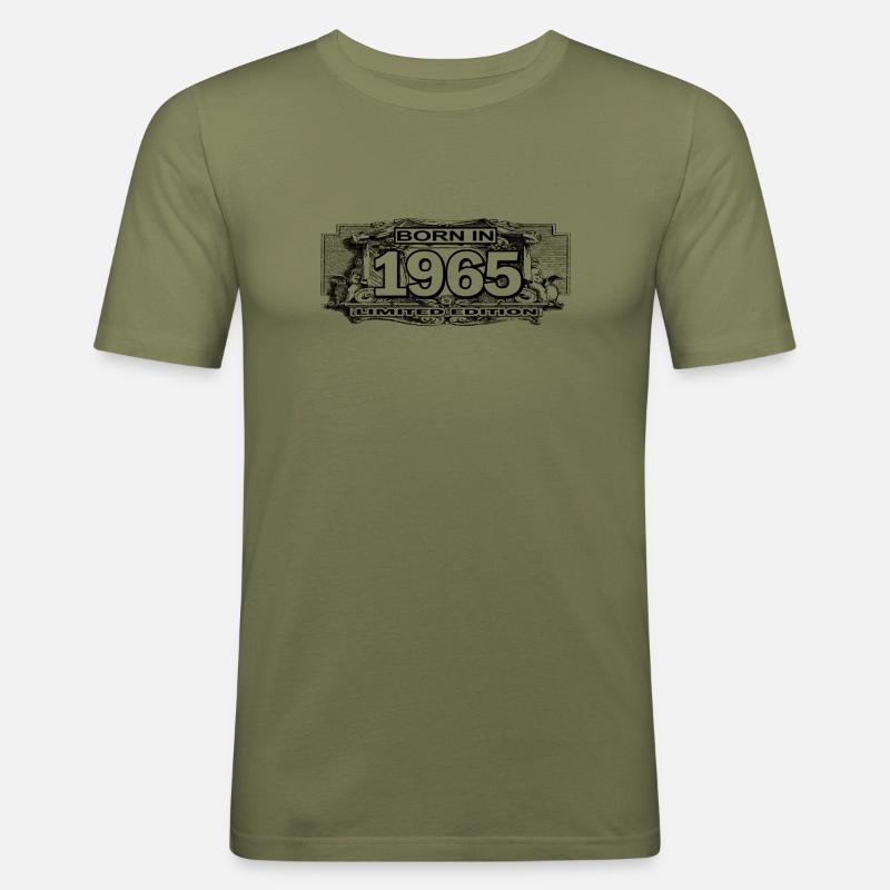 geboren 1965 - Männer Slim Fit T-Shirt - Khaki Grün