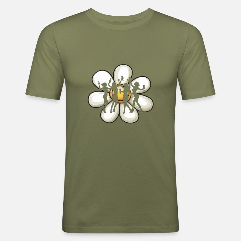 Disco Nachtleben - Männer Slim Fit T-Shirt - Khaki Grün