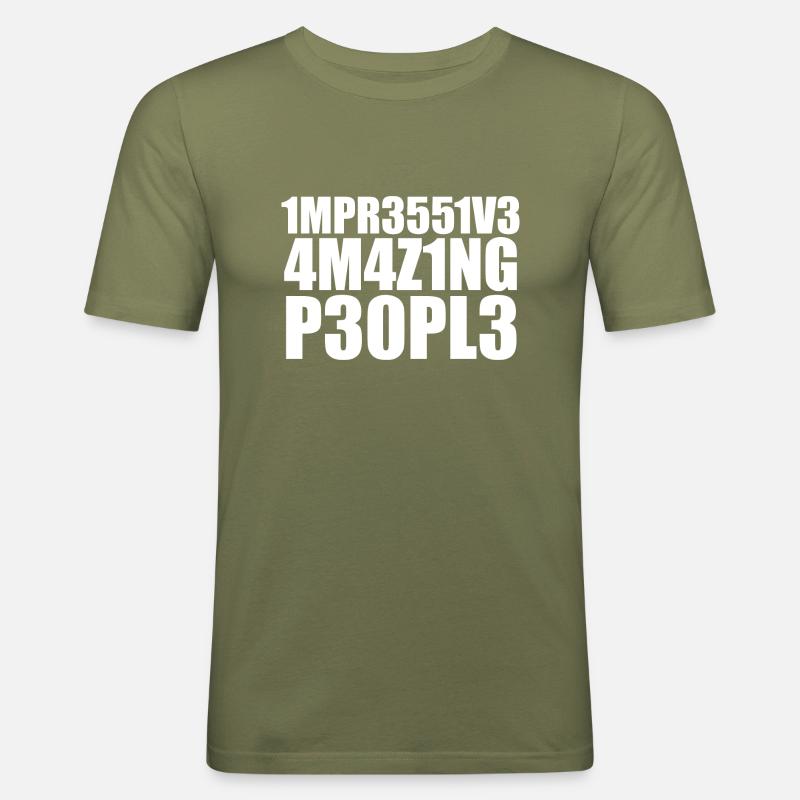 eindrucksvoll - Männer Slim Fit T-Shirt - Khaki Grün