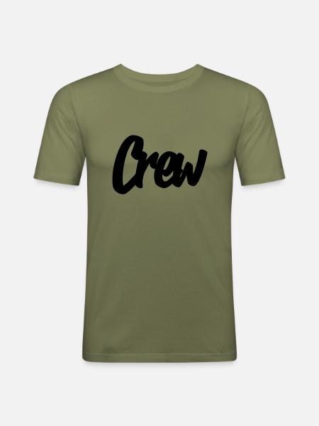 Crew - Männer Slim Fit T-Shirt - Khaki Grün