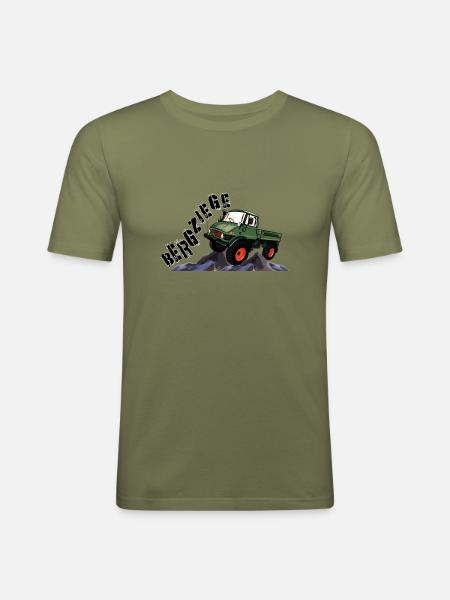 Bergziege - Unimog - Offroad - Oldtimer - Männer Slim Fit T-Shirt - Khaki Grün