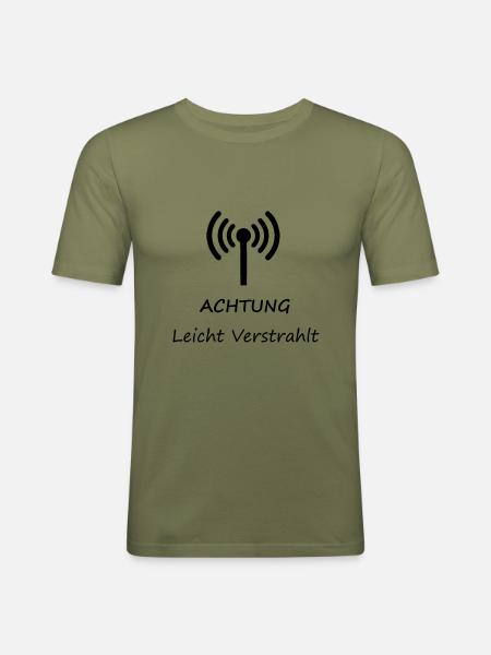 Attention Léger - T-shirt près du corps Homme - vert kaki