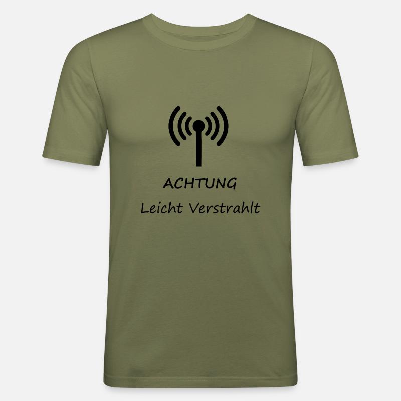 Attention Light Irradiated - Men's Slim Fit T-Shirt - khaki green
