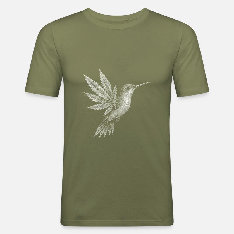 Kolibri - Männer Slim Fit T-Shirt - Khaki Grün