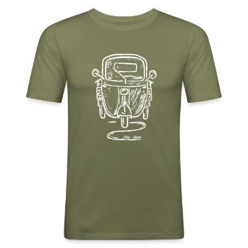 APE alt ohne Kasten Ape-tizer - Männer Slim Fit T-Shirt - Khaki Grün - Vorne - Jaron (178cm)