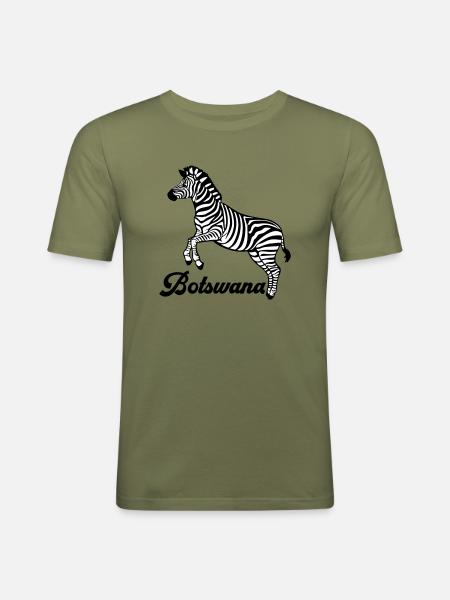 zebra Botswana - Men's Slim Fit T-Shirt - khaki green