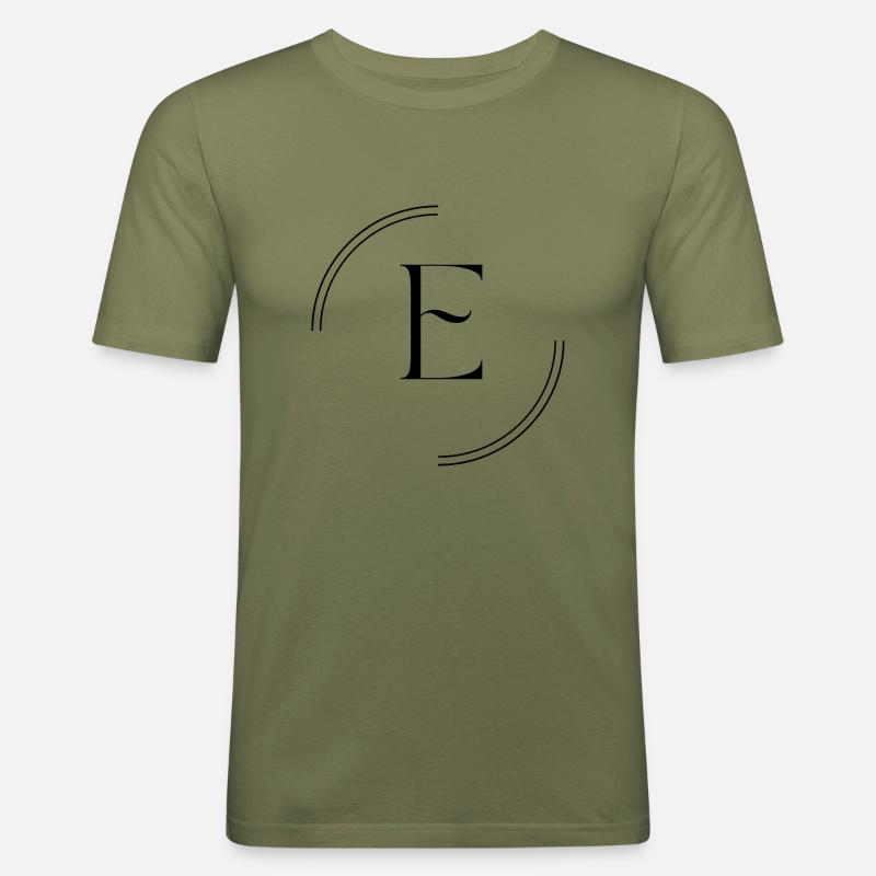 Buchstabe E - Männer Slim Fit T-Shirt - Khaki Grün