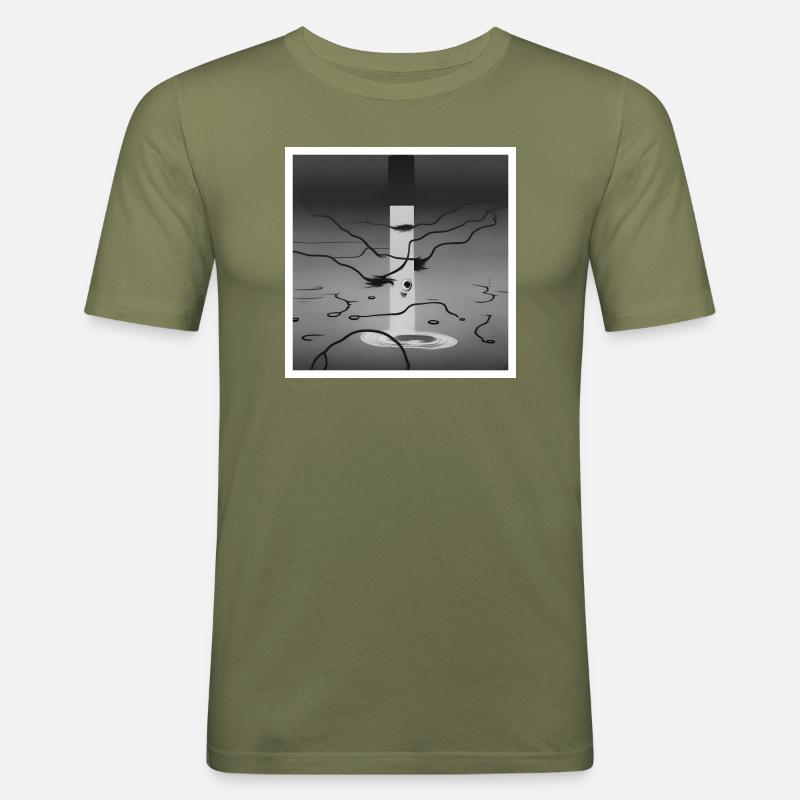 Strahl - Männer Slim Fit T-Shirt - Khaki Grün