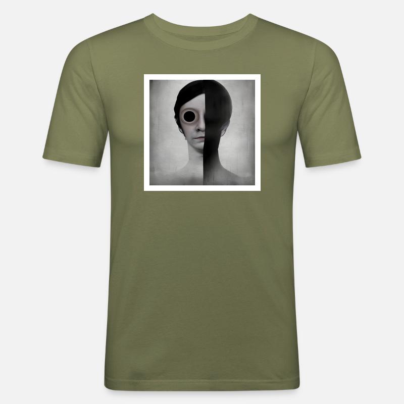 Vision - Männer Slim Fit T-Shirt - Khaki Grün