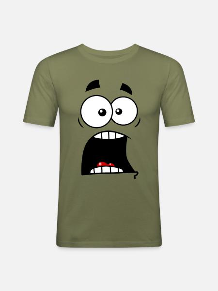Shocked - Men's Slim Fit T-Shirt - khaki green
