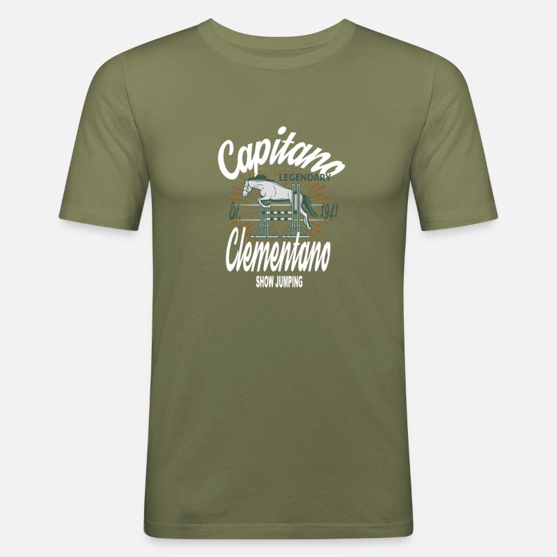 Capitano Showjump - Männer Slim Fit T-Shirt - Khaki Grün