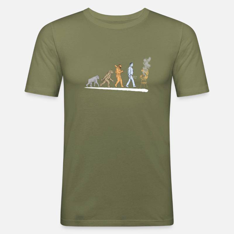 Évolution du gril - T-shirt près du corps Homme - vert kaki