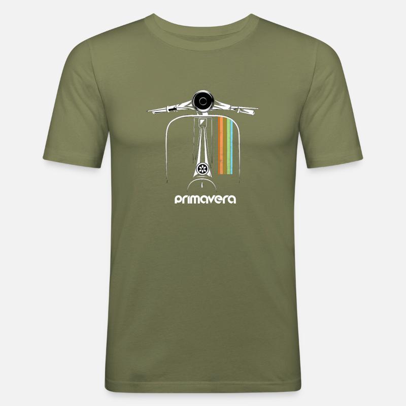 Motorroller Roller Primavera - Männer Slim Fit T-Shirt - Khaki Grün
