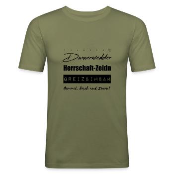 Franken curse - Men's Slim Fit T-Shirt - khaki green - Front - Jaron (178cm)