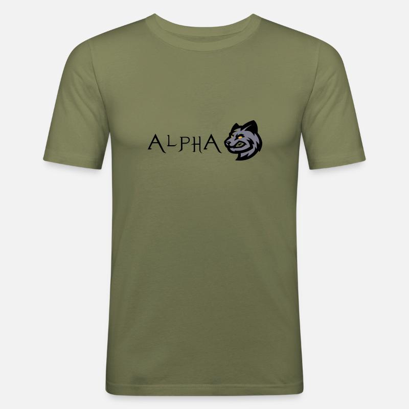 Wolf Wolf Alpha - Männer Slim Fit T-Shirt - Khaki Grün