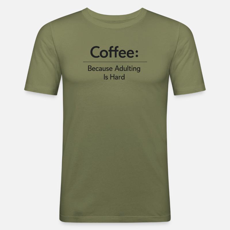 Coffee because murder is wrong - Männer Slim Fit T-Shirt - Khaki Grün