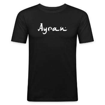 Ayran - Männer Slim Fit T-Shirt - Schwarz - Vorne - Nik (191cm)
