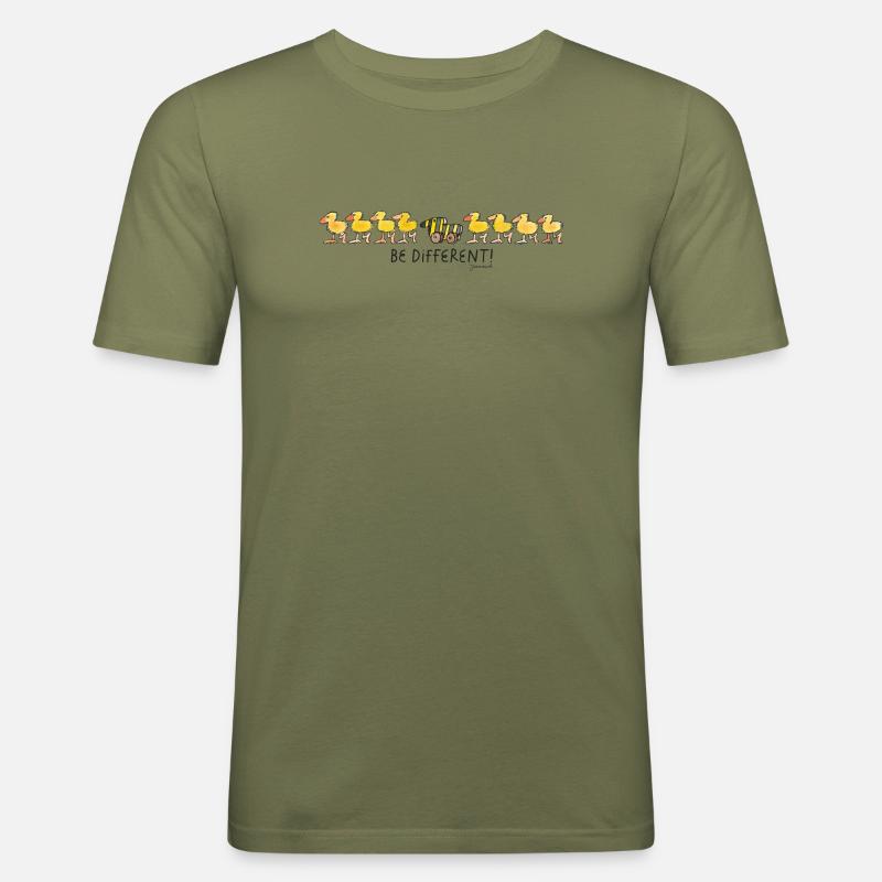 Janosch Tigerente Be Different - Männer Slim Fit T-Shirt - Khaki Grün